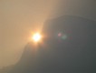  Dawn, with smoke obscuring the sun behind Half Dome, Yosemite